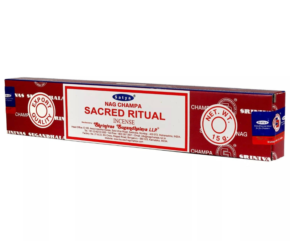 Satya Nag Champa - Sacred Ritual - Heiliges Ritual ca. 15g Räucherstäbchen/ Incense Packung