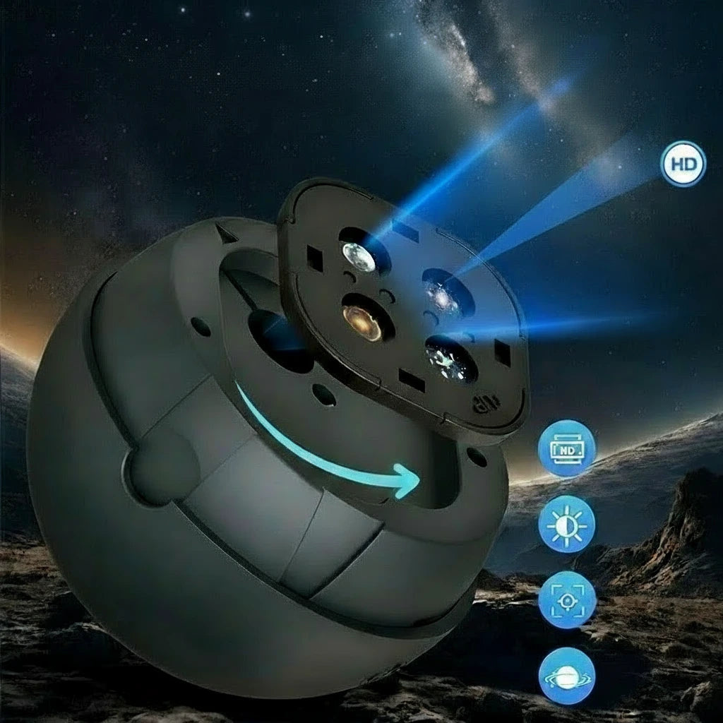 UHD Projektor "Galaxy" mit 12 verschiedenen galaktischen Motiven - USB betrieben mit automatischer Abschaltfunktion für magische Atmosphäre