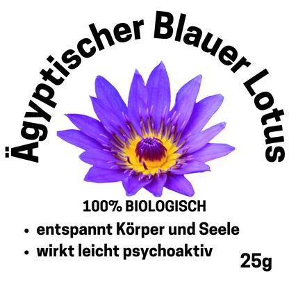 Blauer Lotus ganze Blüten Bio; sonnengetrocknet aus Sri Lanka (Nymphaea caerulea) Tee 25g / Einheit