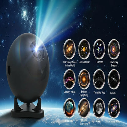 UHD Projektor "Galaxy" mit 12 verschiedenen galaktischen Motiven - USB betrieben mit automatischer Abschaltfunktion für magische Atmosphäre