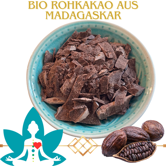 Bio Rohkakao für Kakaozeremonien; 100% Ceremonial Organic Raw Cacao aus Madagaskar (Theobroma Kakao) - 30g Rohkakao / Packung mit Sichtfenster