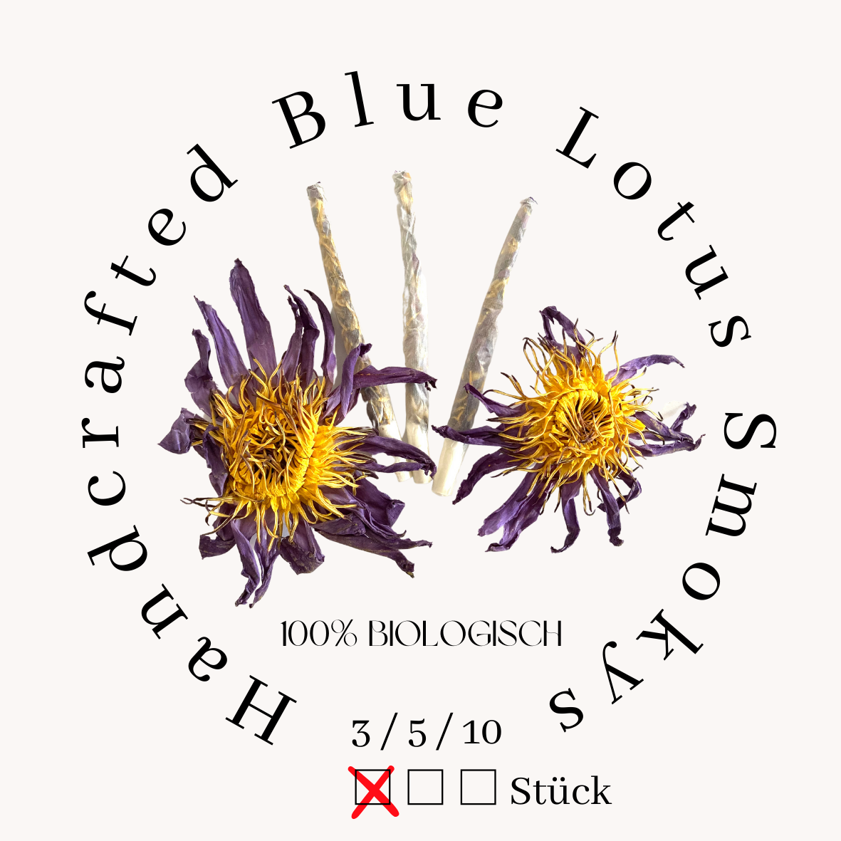 Bio Ägyptischer Blauer Lotus 3er/ 5er/ 10er Pack - „Handcrafted Blue L –  Goddess Shop